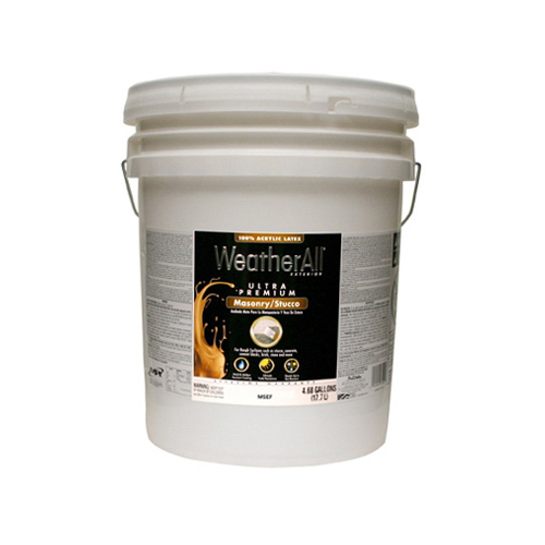 Masonry & Stucco Paint, Tint Base Flat, 5-Gallons