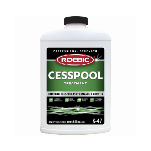 ROEBIC K-47-Q-12 Cesspool Bacteria Treatment, Liquid, Straw, Earthy, 1 qt