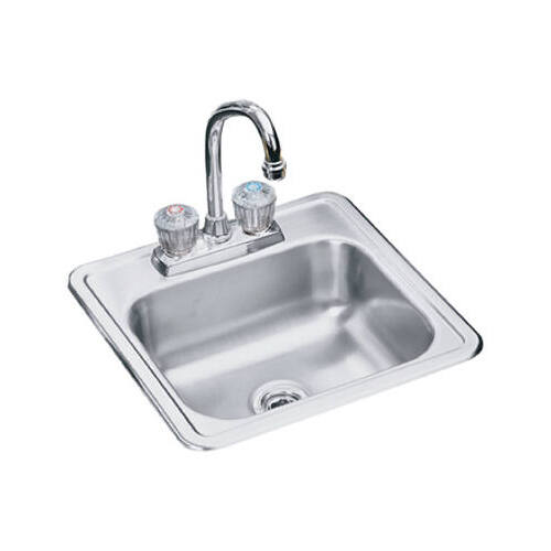ELKAY SALES INC - SINKS NEPB1515LF 15 x 15 x 5-1/8-Inch Stainless-Steel Single Compartment Bar Sink