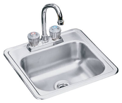 ELKAY SALES INC - SINKS NEPB1515LF 15 x 15 x 5-1/8-Inch Stainless-Steel Single Compartment Bar Sink