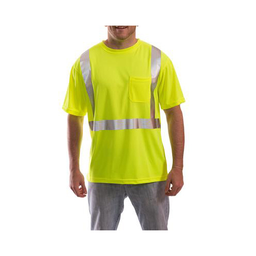 Tingley S75022.SM Job Sight Hi-Viz T-Shirt, ANSI 107 Class 2, Fluorescent Yellow Green, S