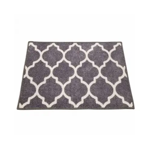 Sports Licensing Solutions 30589 Nylon Rug, Skid Resistant, Light Grey Trellis Pattern, 24 x 36-In.