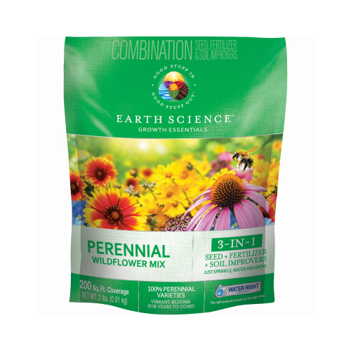 Earth Science 12137-6 Perennial Wildflower Mix, Covers 200 Sq. Ft., 2-Lbs.