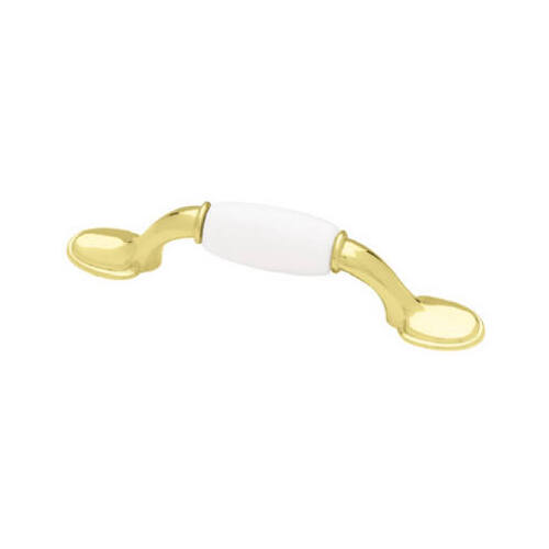 5-In. Brass Ceramic Spoon Foot Cabinet Pull