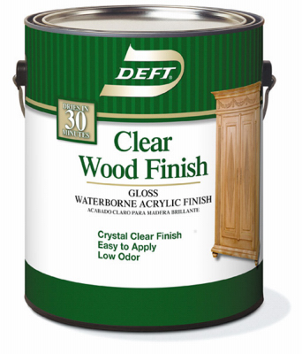 DEFT/PPG ARCHITECTURAL FIN DFT107/01 Waterborne Water-Based Wood Finish, Clear Gloss, Gallon