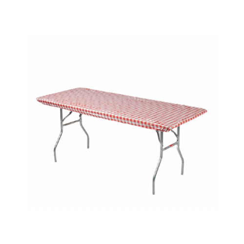 KWIK-COVERS OF NEW YORK 3096PKRW Fitted Table Cover, Red & White ...