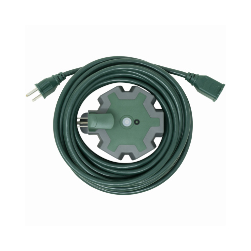 Yard Master Outdoor Power Set, 25-Ft. Green Extension Cord + 5-Outlet Adapter