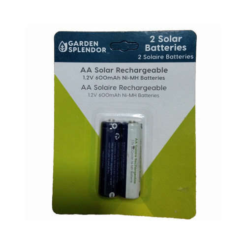 Solar Rechargeable Batteries, AA Pair