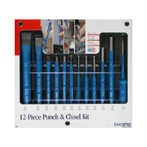 Dasco Pro 88 Punch and Chisel Kit, 12-Piece, Steel