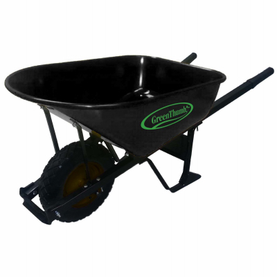 Master Gardner WB 6810-GT Professional Wheelbarrow, Steel Bed, 6-Cu. Ft.