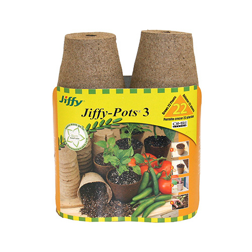 GREEN GARDEN PRODUCTS, LLC JP322 Round Peat Pot, 3-In  pack of 22