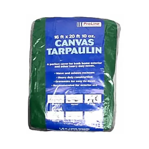 Canvas Tarp, Hunter Green, 6 x 8-Ft., 10-oz.