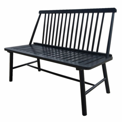 Jack Post JPC-302BL Farmhouse Bench, Black Painted Wood, 4-Ft.