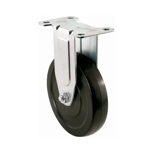 Industrial Black General-Duty Rubber Casters