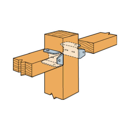 Fence Bracket, 1-9/16 in W, 20 ga Thick Material, Steel, ZMAX