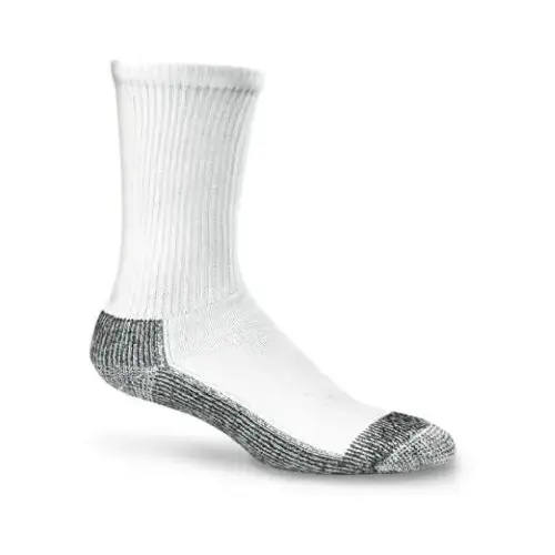 Work Socks, Double Cushioned, White & Black, Men's XL