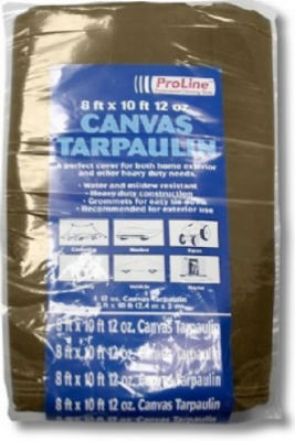 SUNFIELD INC K-CT0810B Canvas Tarp, Tan/Brown, 8 x 10-Ft., 12-oz.