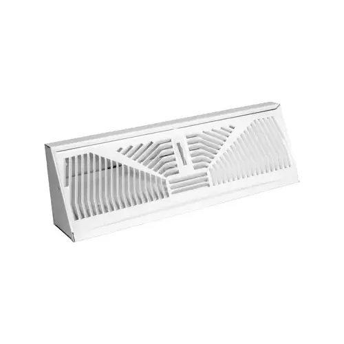 Baseboard Diffuser, Sunburst Pattern, Steel, White, 15-In.