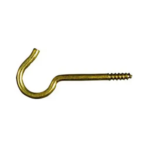 Ceiling Hook, Solid Brass, 3-3/8-In Pair