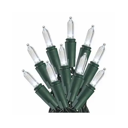 Staylit Mini 100-Light Set, Cool White LED, Green Wire