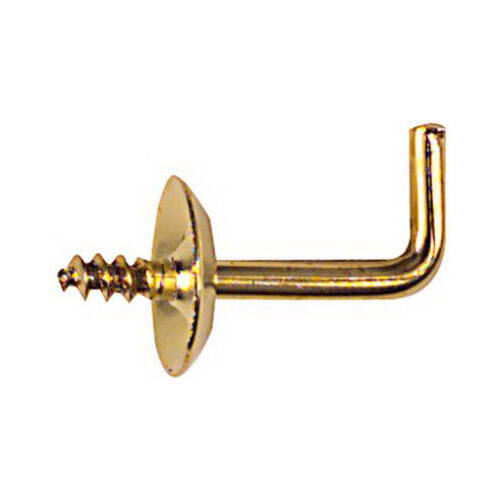 Screw-In Shoulder Hook, Solid Brass, 1.5-I - 2 per pack x10 packs