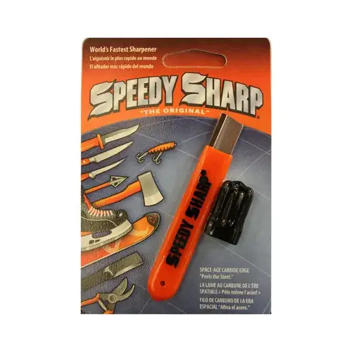 Knife & Blade Sharpener, Carbide Edge, Compact, Orange