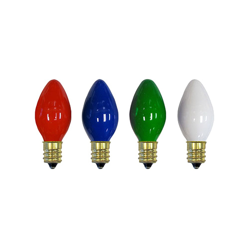 Christmas Lights Replacement Bulb, C7, Multi-Color Ceramic - pack of 4