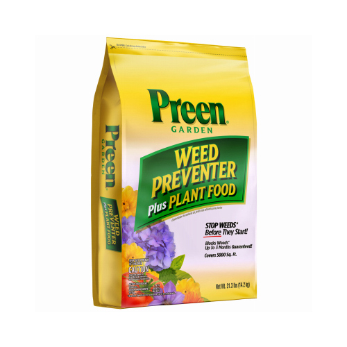 Preen 2164256 2164256 Weed Preventer Plus Plant Food, Granular Solid, 31.3 lb Bag