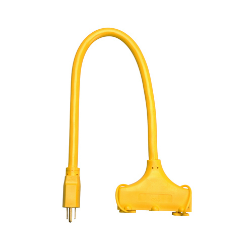 Master Electrician 04112ME 3-Outlet Extension Cord, 12/3 STW, Yellow, 2-Ft.