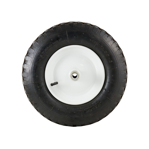 Wheelbarrow Tire + Wheel Assembly, Flat Free, Knobby Tread, 4.80-8