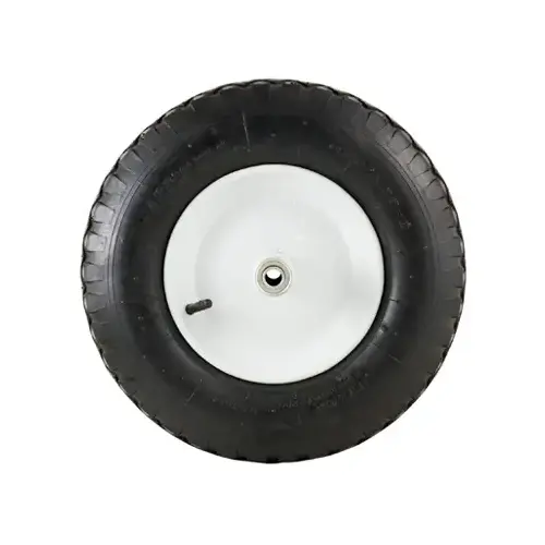 MARATHON 20245 Wheelbarrow Tire + Wheel Assembly, Flat Free, Knobby Tread, 4.80-8