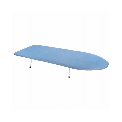 Table-Top Wood Ironing Board, Blue Cover, 11.8 x 32-In.