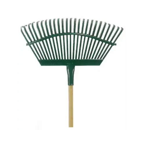 Great States 1W 19-Inch Flex Steel Head Lawn Rake With 48-Inch Wood Handle