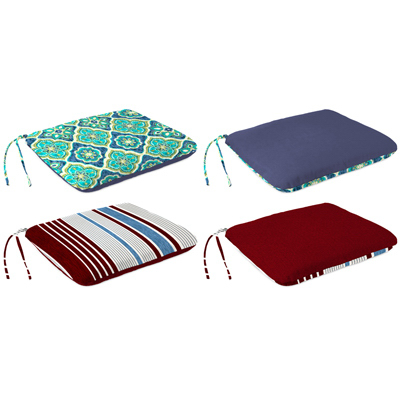 Jordan Manufacturing 9603-MIXA20 Universal Patio Seat Cushion, Reversible, Spun Polyester, 18 x 15 x 3.5-In.