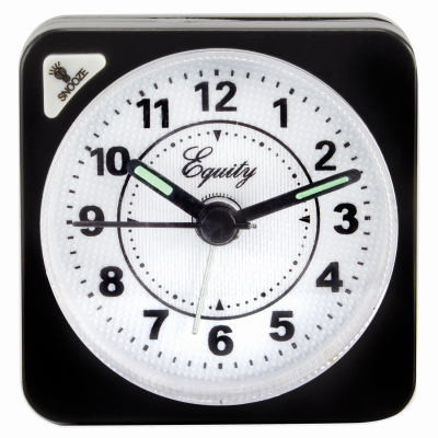 LA CROSSE TECHNOLOGY LTD 20078 Equity Travel Alarm Clock, Quartz Movement, Black