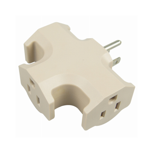 Heavy-Duty Adapter, 3-Outlets, Beige