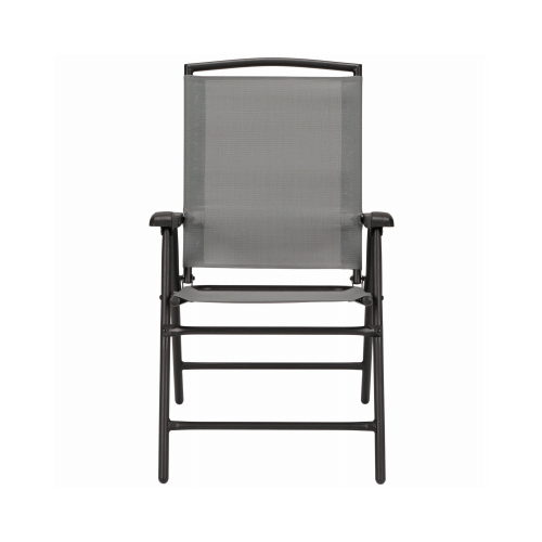 Sunny Isles Steel Folding Chair, Sling Fabric, Graphite