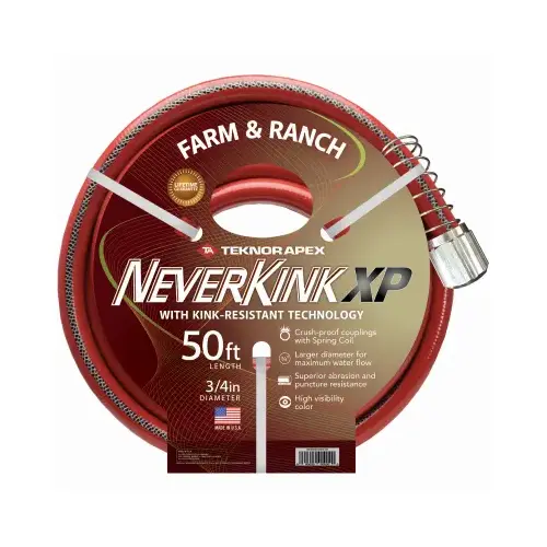 Teknor Apex 9846-50 Neverkink Xtreme Performance Farm and Ranch Hose, 3/4-In. x 50-Ft. Red