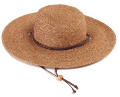 PRINCIPLE PLASTICS 442DB01 Wide Brim Braided Hat - Dark Brown