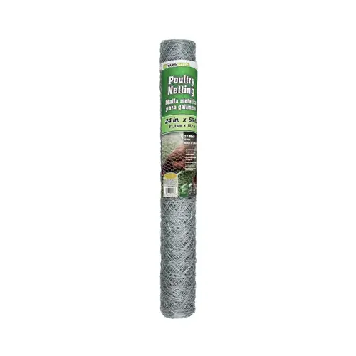 Galvanized Poultry Netting, 2-In. Mesh, 24-In. x 50-Ft.