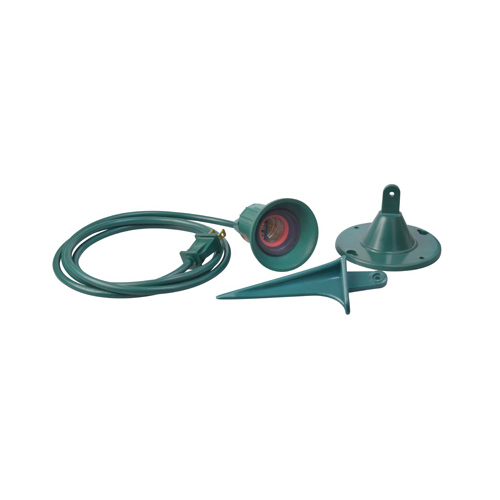 SOUTHWIRE/COLEMAN CABLE 05706ME Green Flood Light Holder With Cord