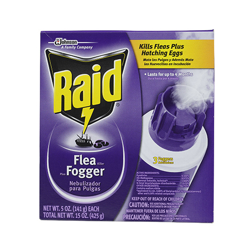 RAID 41654 Flea Killer Plus Fogger, 3840 cuft Coverage Area, Clear