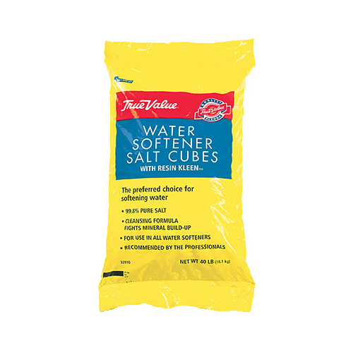TRUE VALUE MFG COMPANY 766372 Water Conditioning Salt Cubes, With Resin Kleen, 40-Lbs.