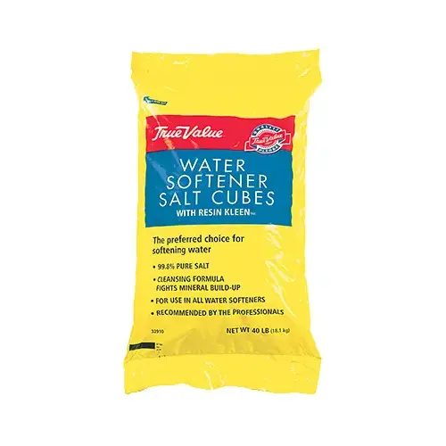 TRUE VALUE MFG COMPANY 766372 Water Conditioning Salt Cubes, With Resin Kleen, 40-Lbs.