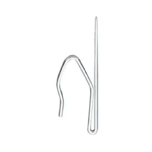 Kenney KN1007NP Pin On Traverse Rod Hook, Extra Long - pack of 14 Silver