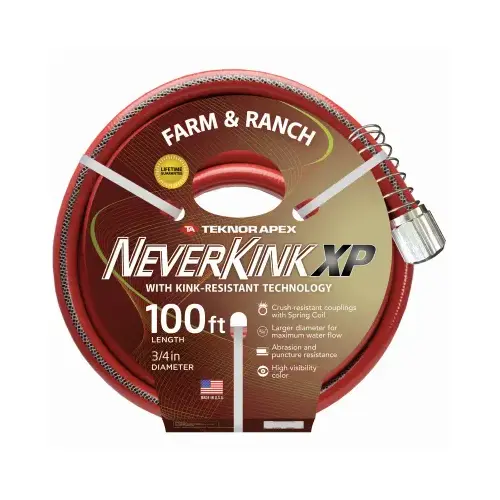 Teknor Apex 9846-100 Neverkink Xtreme Performance Farm and Ranch Hose, 3/4-In. x 100-Ft. Red