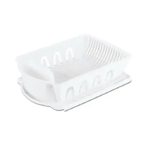 Sterilite 06418006 2-Piece Ultra Sink Dish Drainer Set White
