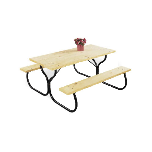 Table Frame Kit, Heavy-Duty, Steel, Black, Powder Coated Steel, For: Outdoor Seating