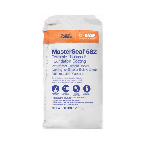 MasterSeal 582 Foundation Coating, Cement Base, Gray, 50-Lbs.
