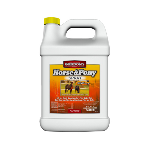 Horse and Pony Insect Spray, Liquid, Amber, Perfumed, 1 gal